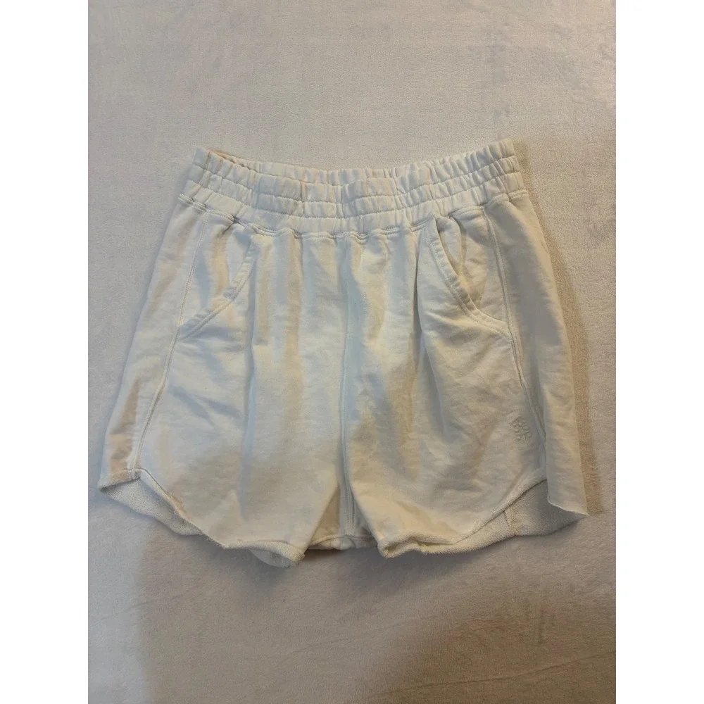 Free People Cream Athletic Lounge Shorts